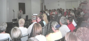 Dr Rhydderch's lecture, packed hall